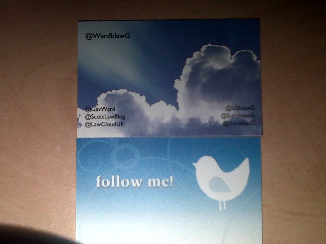 Twitter Business Card Distributed at Event - who got one? ;-)